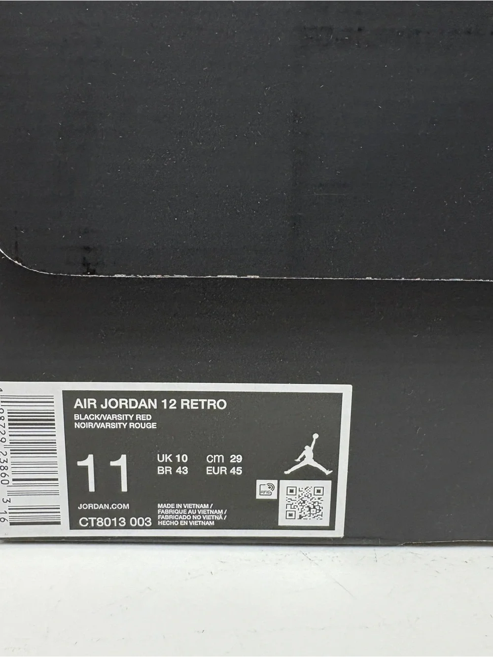 Jordan 12 Retro Bloodline (CT8013-003), Size 11